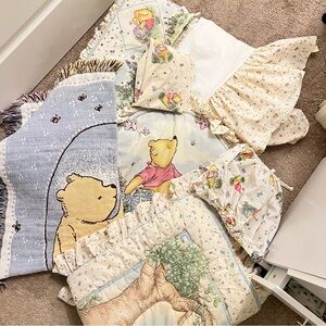 Vintage Winnie the Pooh Nursery Bedding Set - Yellow & Pastel 1995 Print